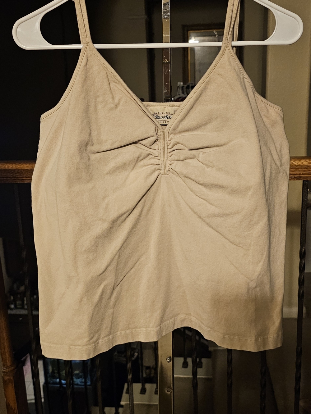St. John's Bay Beige Ruched V-Neck Cami